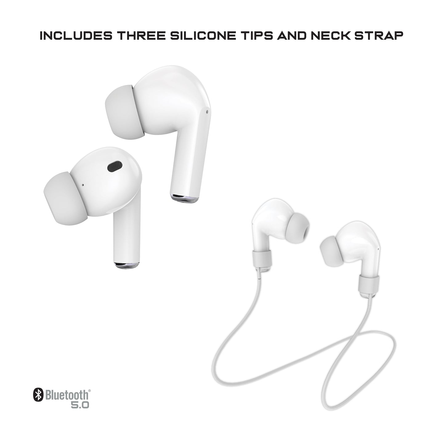 V2 – True Wireless Bluetooth Earbuds with Charging Case, Auto Pairing & Built-In Mic