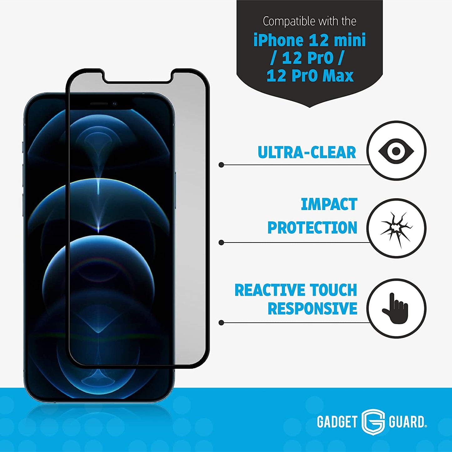 Tempered Glass Screen Protector with Guardplus $150 Insurance, Fits Iphone 12 Pro Max, Best Impact and Scratch Protection, Easy Installation