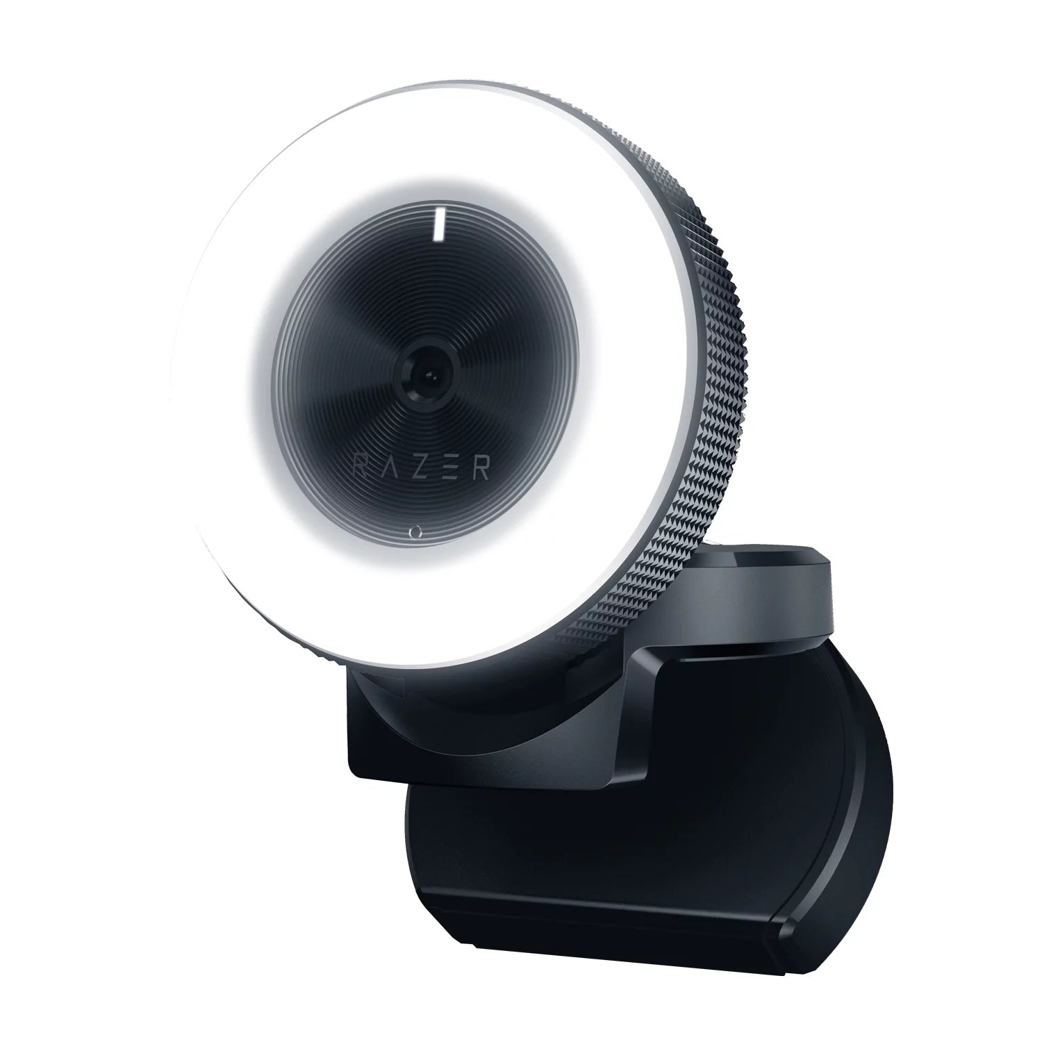 Kiyo Streaming Webcam, Full HD, Auto Focus, Ring Light with Adjustable Brightness, Black