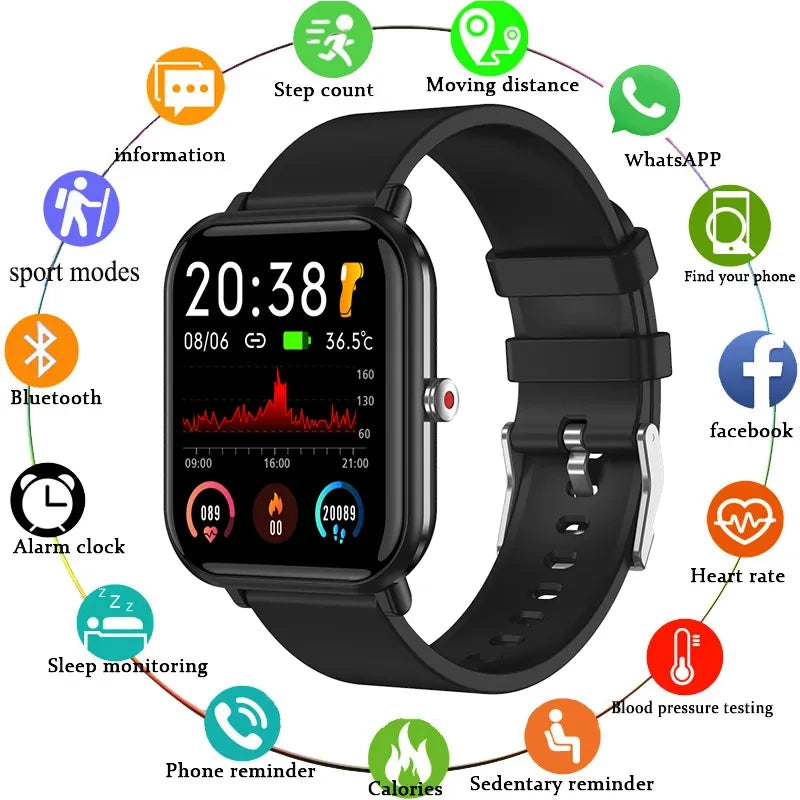 New Q9 Pro Smart Watch Body Temperature Monitor Music Control Sports Waterproof Smart Watch for Men Women Smartwatch 2024