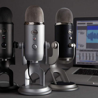 Yeti USB Microphone for Recording, Streaming, Gaming, Podcasting on PC and Mac, Condenser Mic for Laptop or Computer with  VO!CE Effects, Adjustable Stand, Plug and Play - Slate