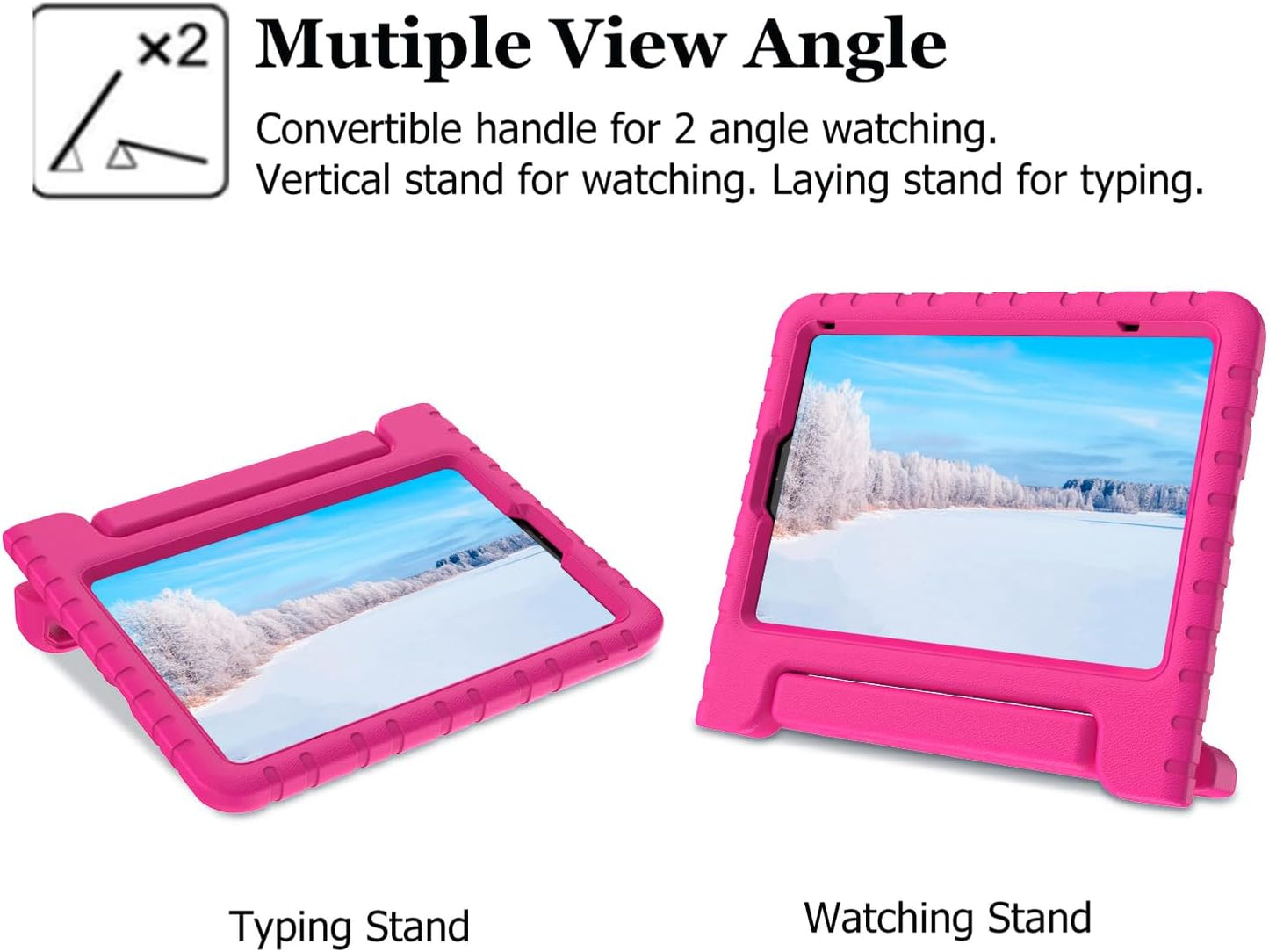 Kids Case Compatible for Ipad Mini 1 2 3 - Light Weight Shock Proof Handle Stand Kids Compatible for Ipad Mini, Ipad Mini 3Rd Generation, Ipad Mini 2 with Retina Display - Black