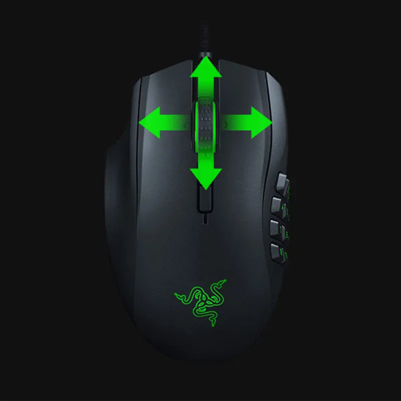 Naga Left-Handed - Ergonomic MMO Gaming Mouse with 12 Programmable Thumb Buttons - 20,000 DPI